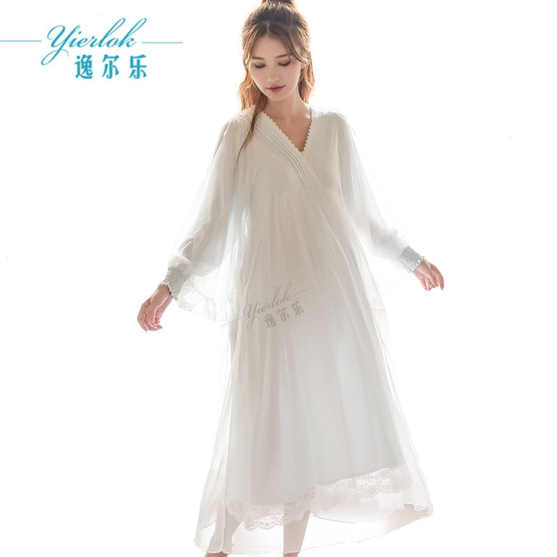 2019 Autumn New Sweet Style Long Nightgowns for