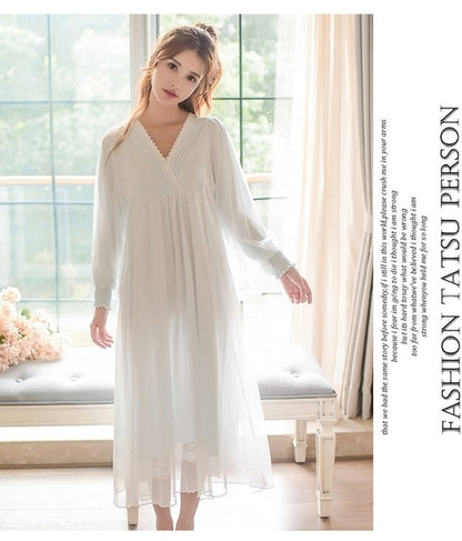 2019 Autumn New Sweet Style Long Nightgowns for