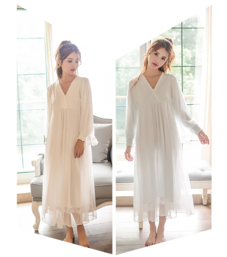 2019 Autumn New Sweet Style Long Nightgowns for