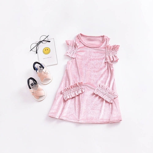 2019 Hot New Elegant Girls Dresses Ruffles Sleeve