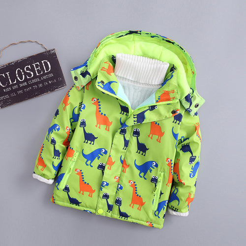 2019 Kid Baby Boy Coat Hooded Dinasour Print