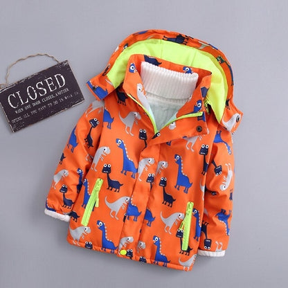 2019 Kid Baby Boy Coat Hooded Dinasour Print