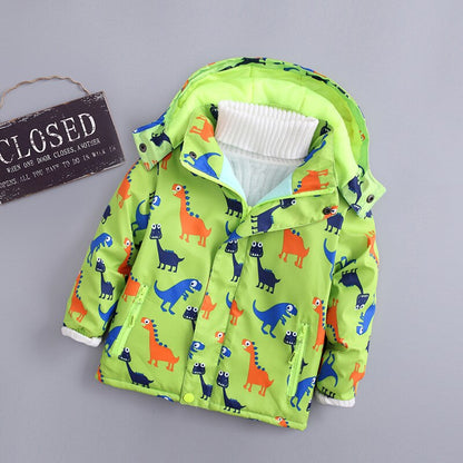 2019 Kid Baby Boy Coat Hooded Dinasour Print