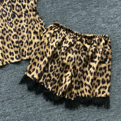 2019 Leopard Print Summer Strap Nightwear Lace