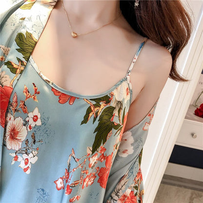 2019 New 3 PCS Women Pajamas Sets Flower Print