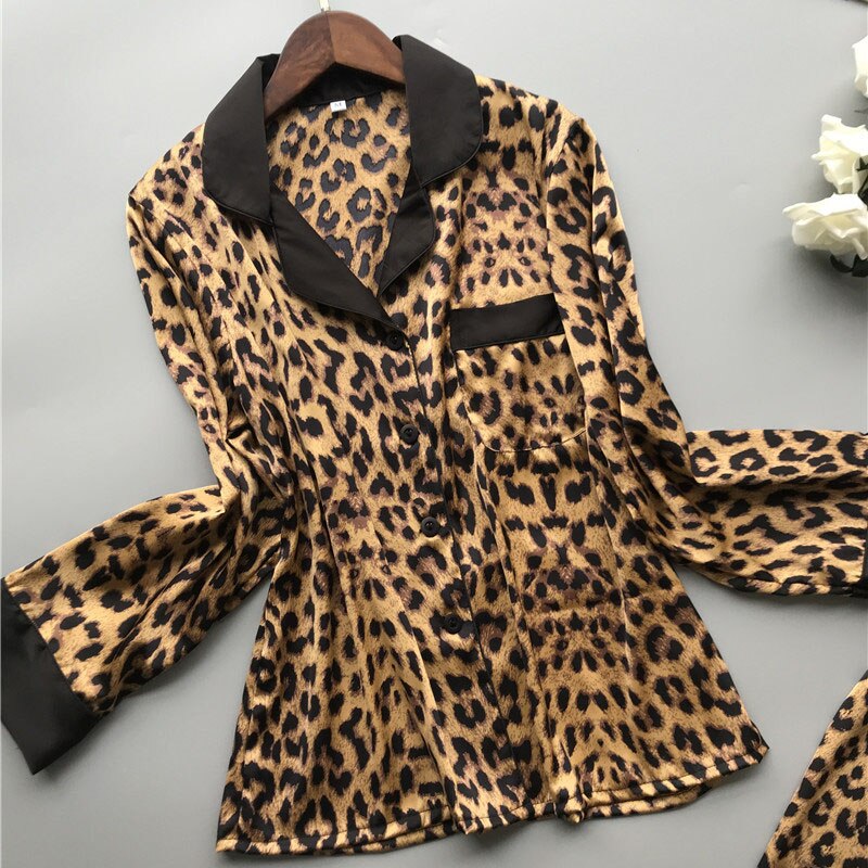 2025 Summer Leopard Print Sexy Women Pajamas Sets