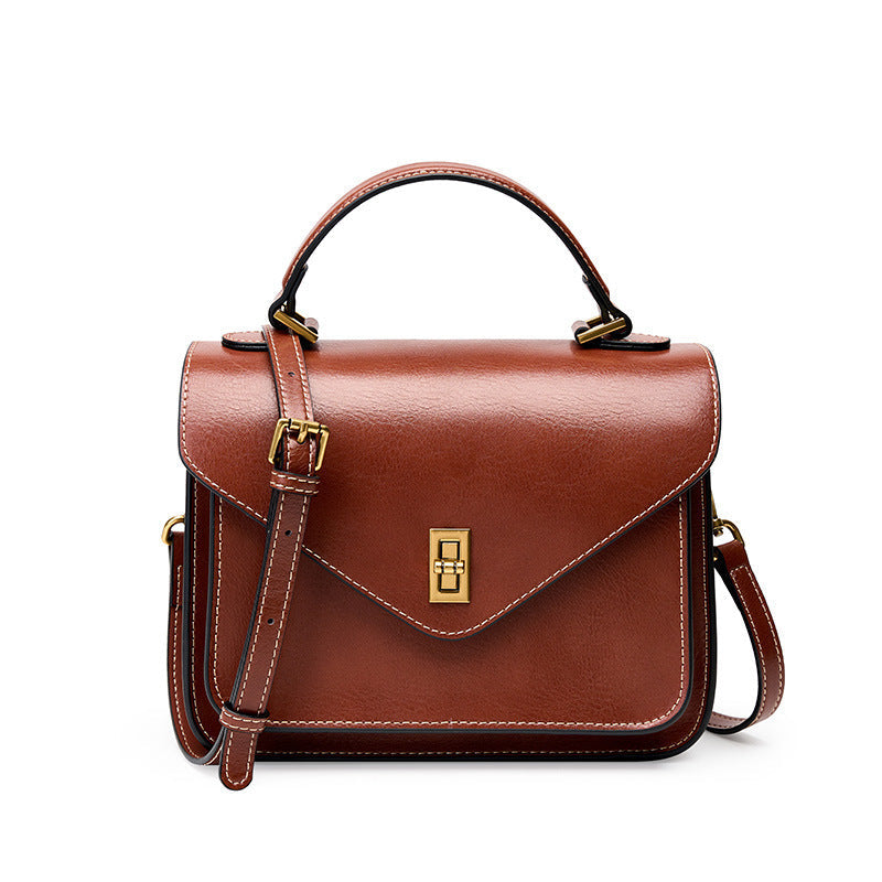 Hand-held Single-shoulder Cross-body Leather Bag