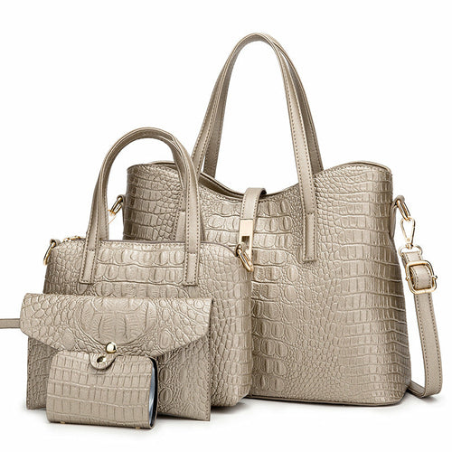 Solid Color Four-piece Handbags For Women&