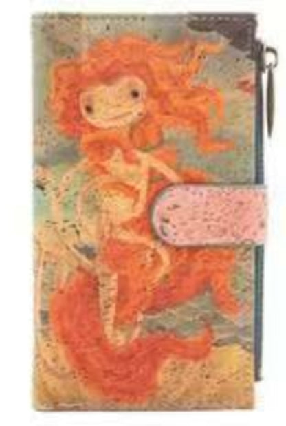 Cork wallet pattern women zipper card vegan wallet RFID BAGD-141