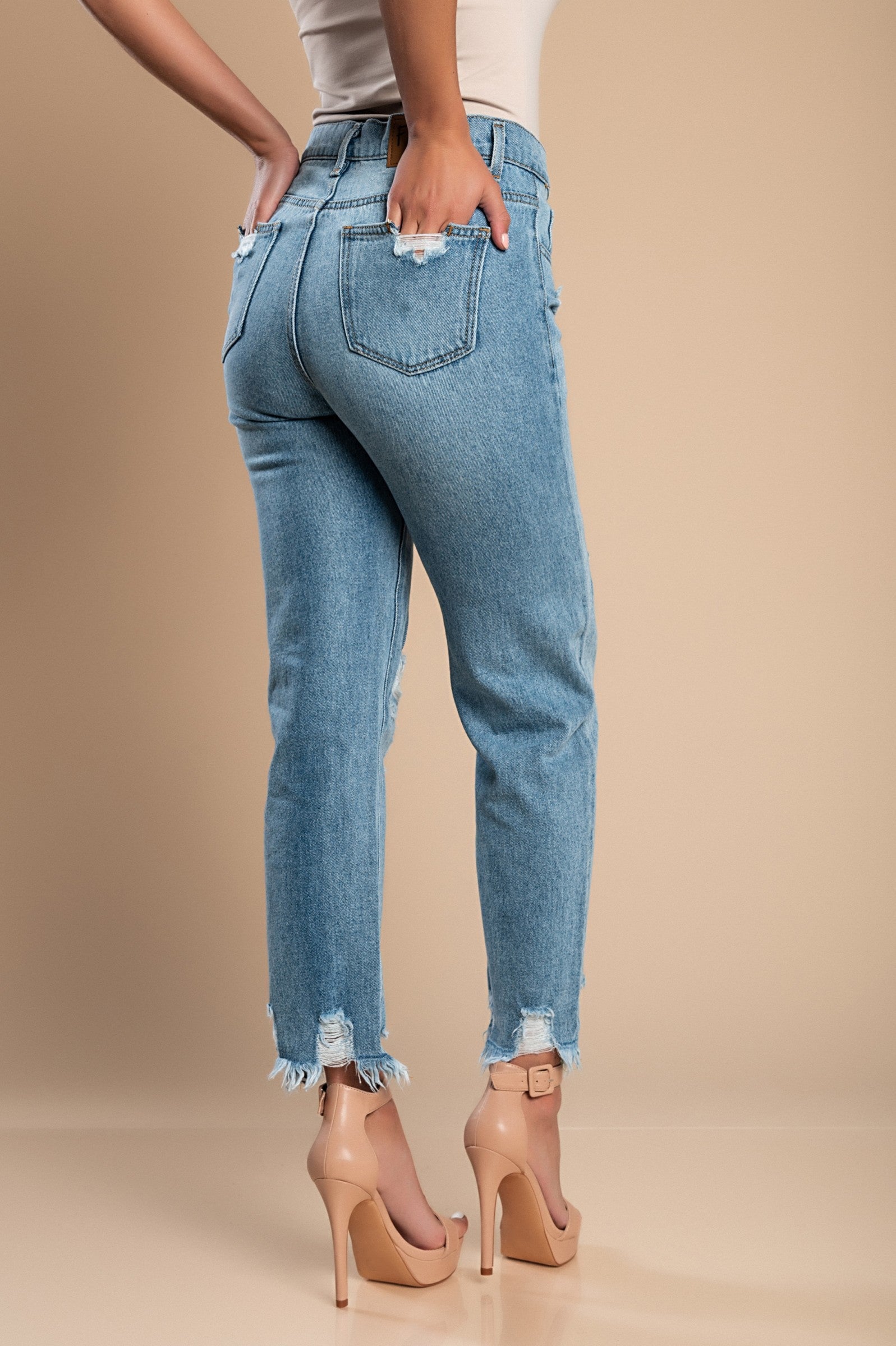 Jeans with slits Alexandria, white