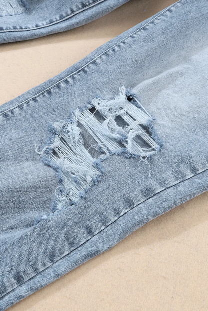 Jeans with ripped details, light blue