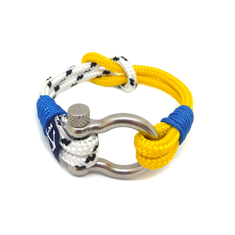 Yellow and White Shackle Nautical Bracelet