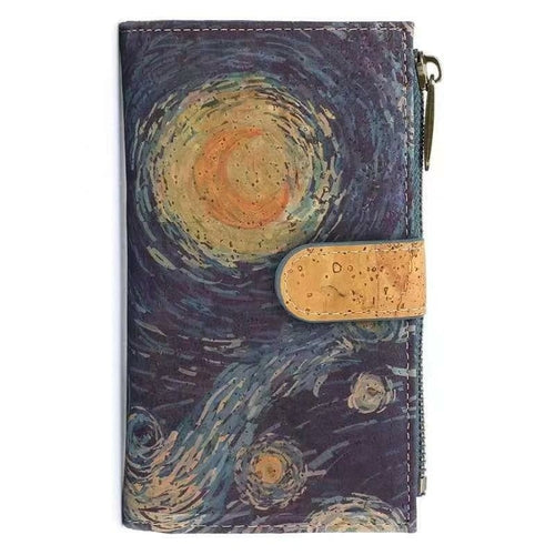 Cork wallet pattern women zipper card vegan wallet RFID BAGD-141