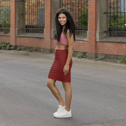 Womens Skirt, Maroon Pencil Skirt
