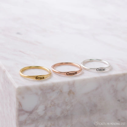 Tiny Name Ring - Minimalist Ring - delicate ring