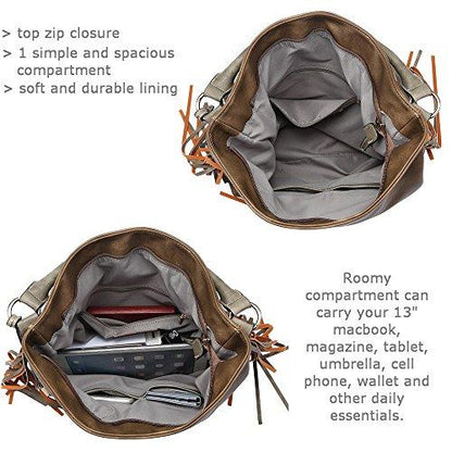 SHOMICO Hobo Bag for Women Boho Purses and Handbags Fringe Big (Bigger