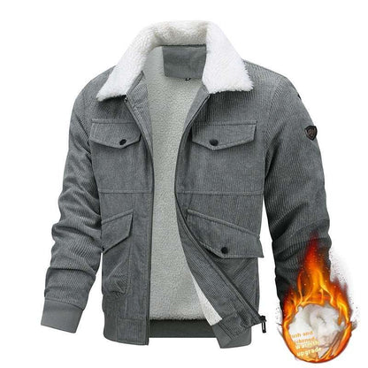 Winter Lapel Fleece Jacket With Pockets Warm