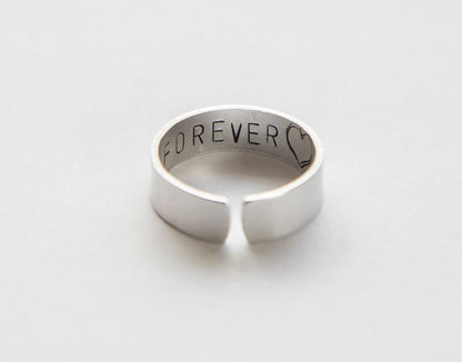 Hidden message ring, secret message aluminum ring, hidden message