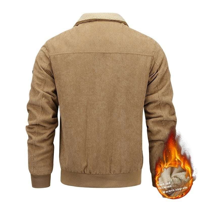 Winter Lapel Fleece Jacket With Pockets Warm