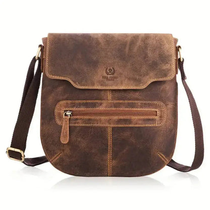 Elegant Leather Messenger Bag - Leather Handbag