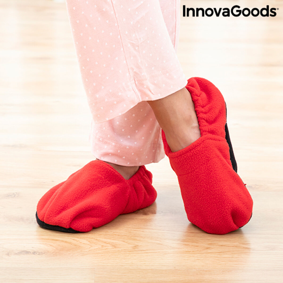 Microwavable Heated Slippers InnovaGoods Red