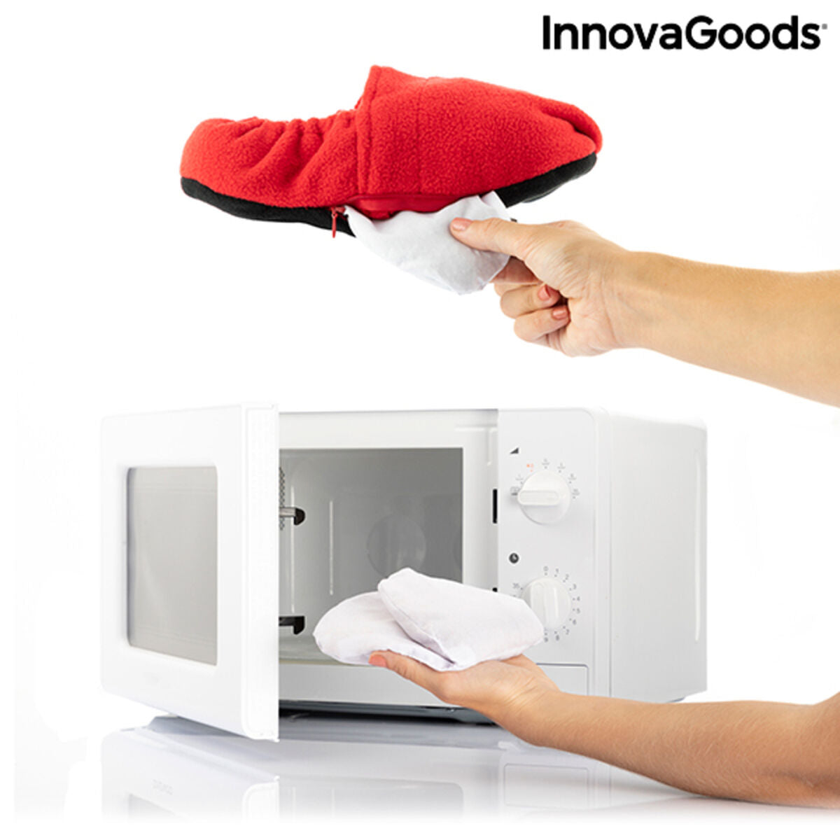 Microwavable Heated Slippers InnovaGoods Red