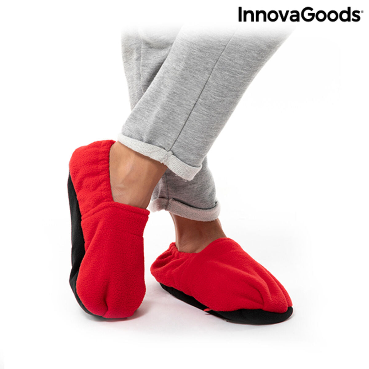 Microwavable Heated Slippers InnovaGoods Red