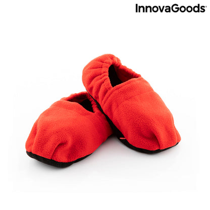 Microwavable Heated Slippers InnovaGoods Red