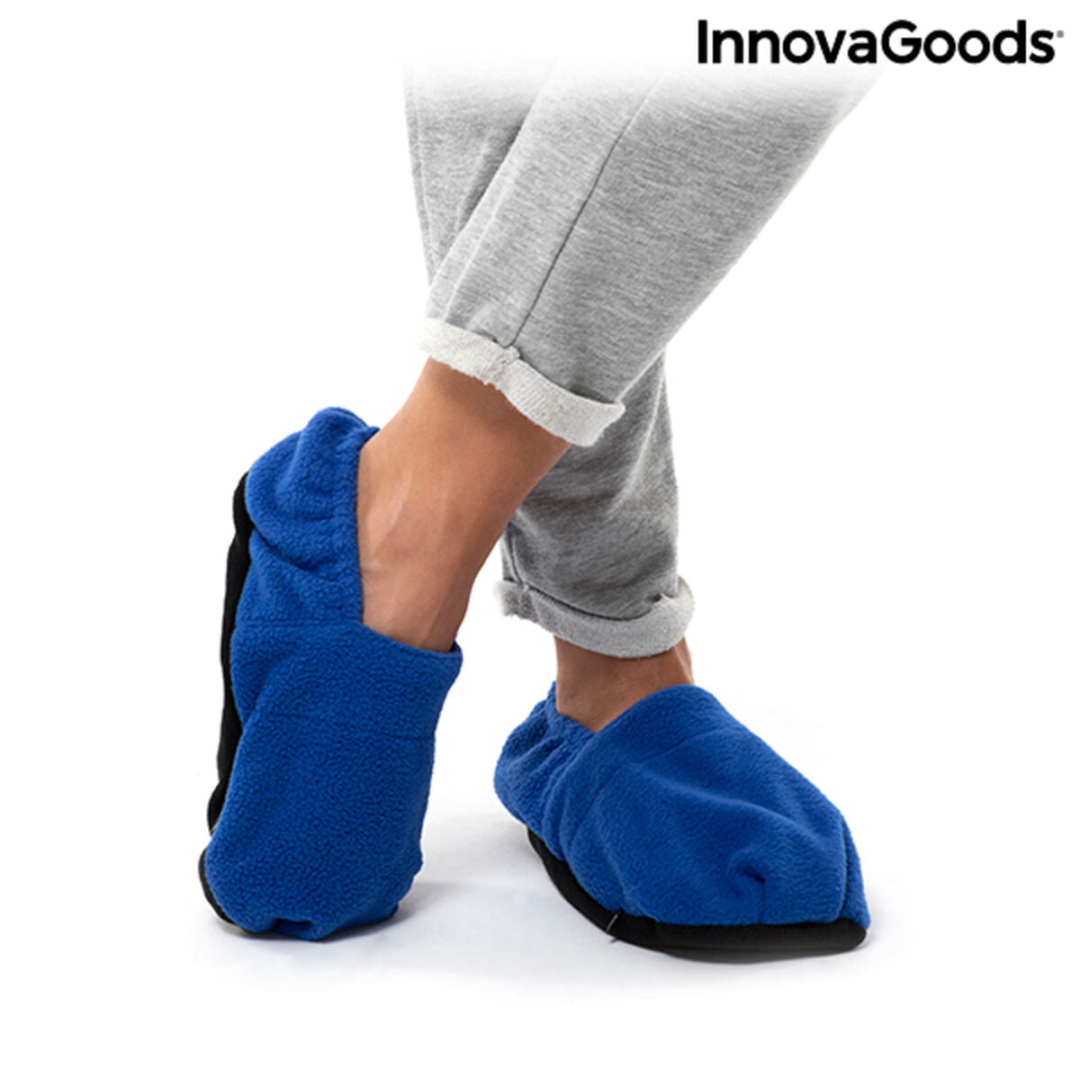 Microwavable Heated Slippers InnovaGoods Blue