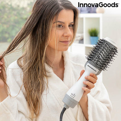 Ionic Dryer and Volumising Brush Volumio InnovaGoods White Grey 1000 W