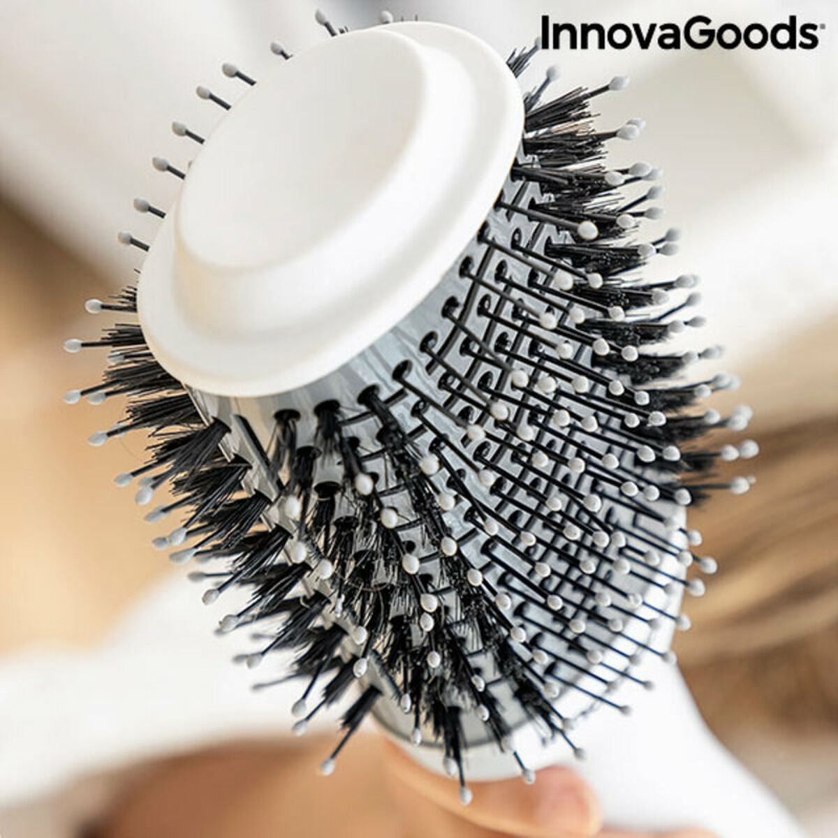 Ionic Dryer and Volumising Brush Volumio InnovaGoods White Grey 1000 W