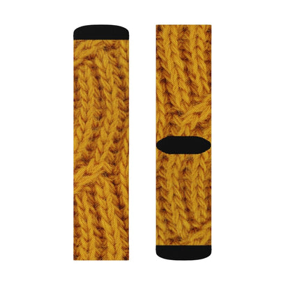 Mustard Print Wool Fun Novelty Socks