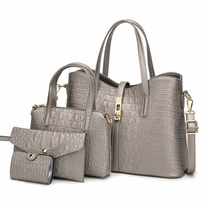 Solid Color Four-piece Handbags For Women&