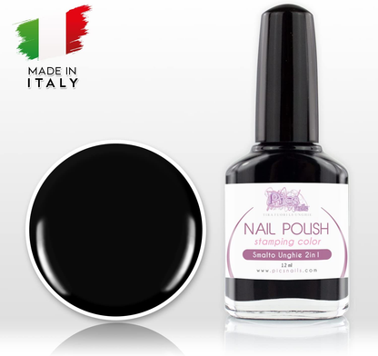 Smalto Nero per Unghie 2in1 Professionale 12 ml