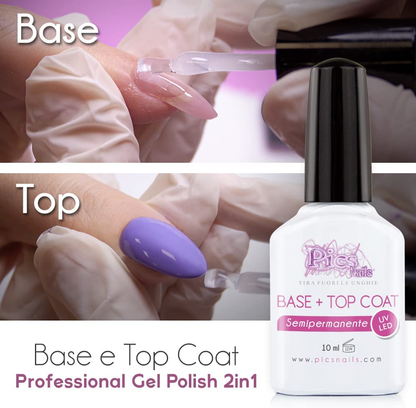 Base e Top Coat Semipermanente Unghie Gel Uv/Led - 10 ml