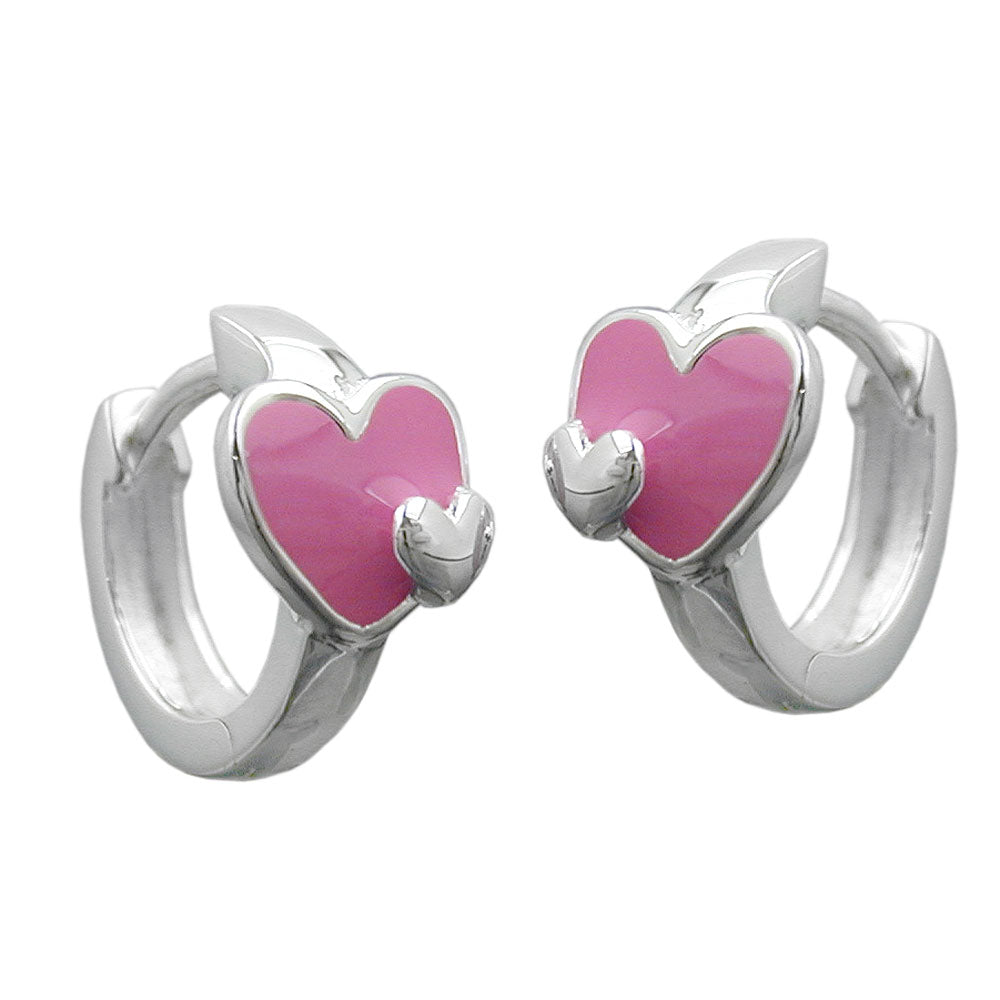 hoop earrings heart silver 925