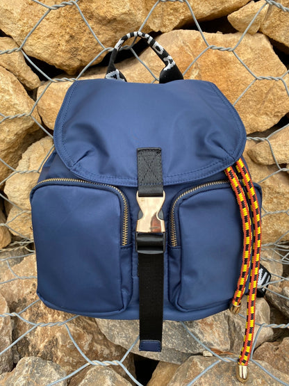 Belted Blue Backpack