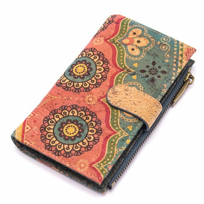 Cork wallet pattern women zipper card vegan wallet RFID BAGD-141