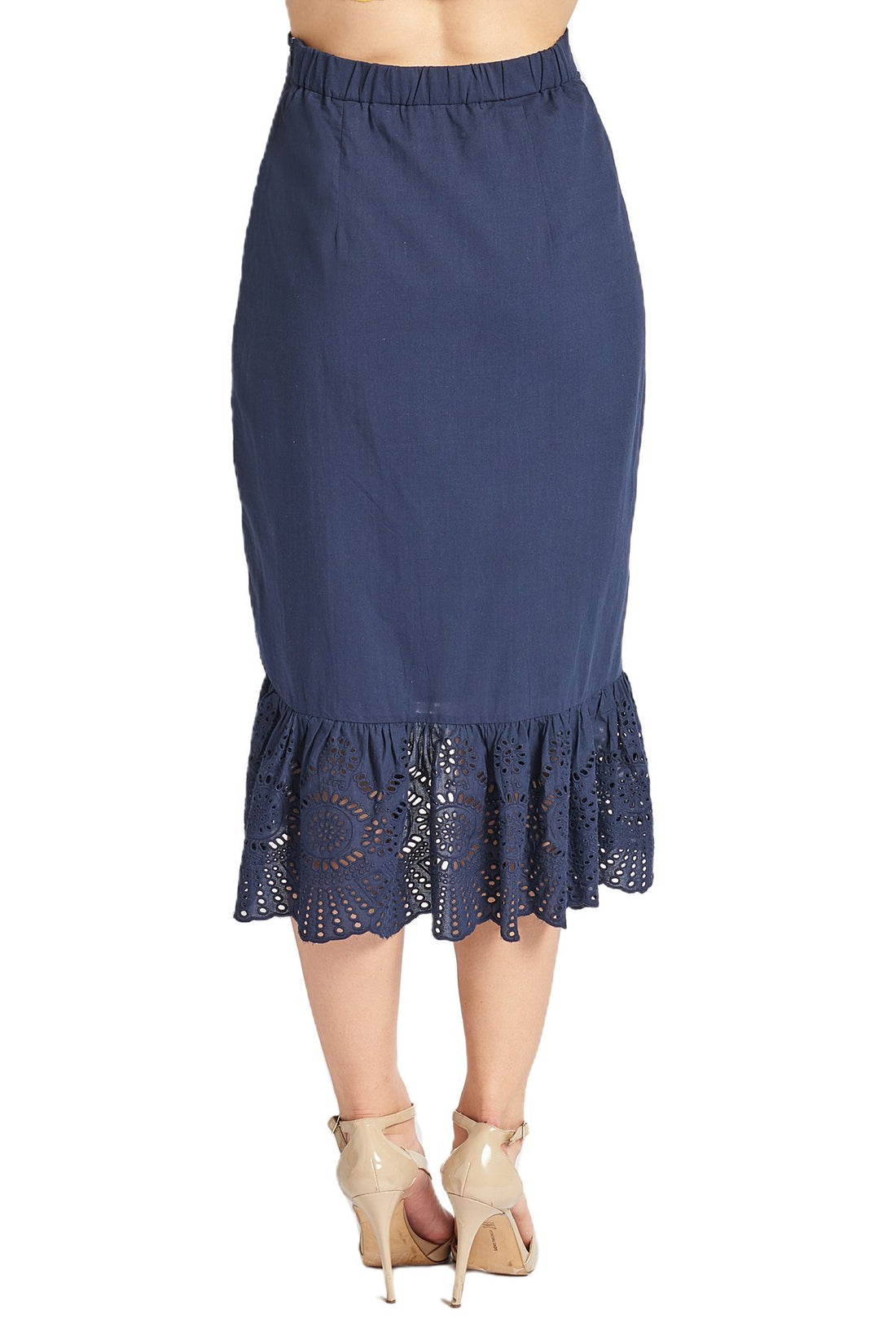 Aster Skirt - Cotton eyelet asymmetric hi-lo skirt