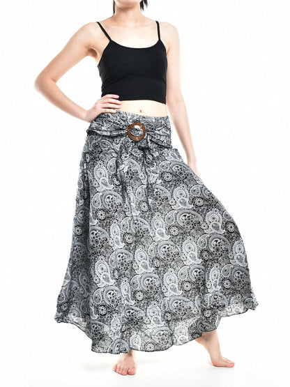 Bohotusk Black Orbit Long Skirt With Coconut Buckle (&amp; Strapless