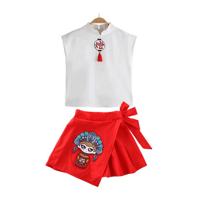 Cute Teen Kids Girls Clothes Set Cartoon Lantern T