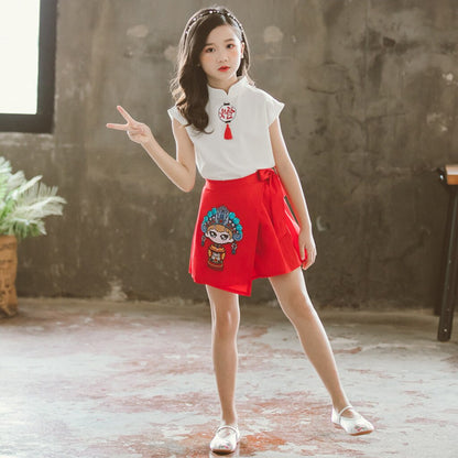 Cute Teen Kids Girls Clothes Set Cartoon Lantern T