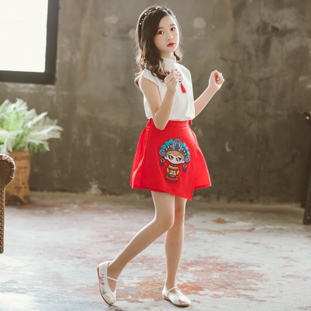 Cute Teen Kids Girls Clothes Set Cartoon Lantern T