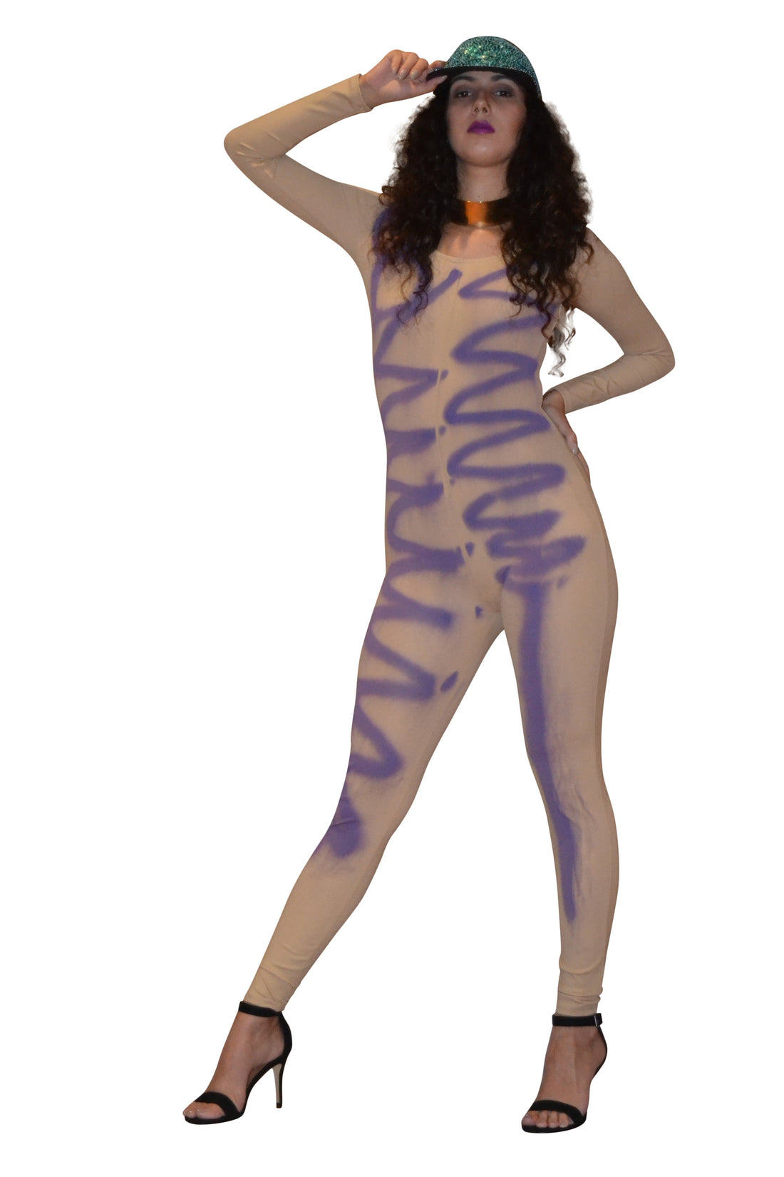 Nude/Purple Cat Suit | SOLD OUT