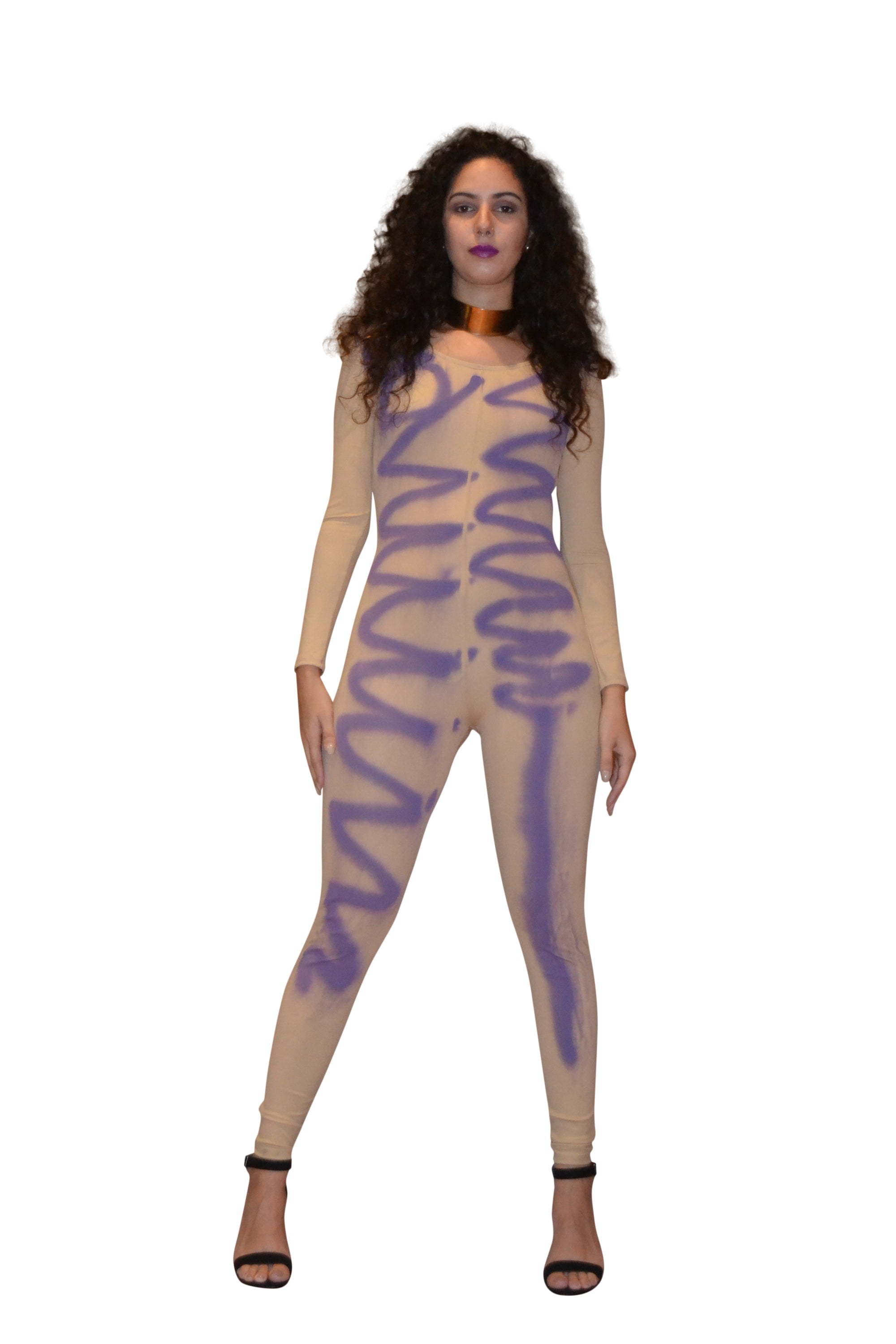 Nude/Purple Cat Suit | SOLD OUT