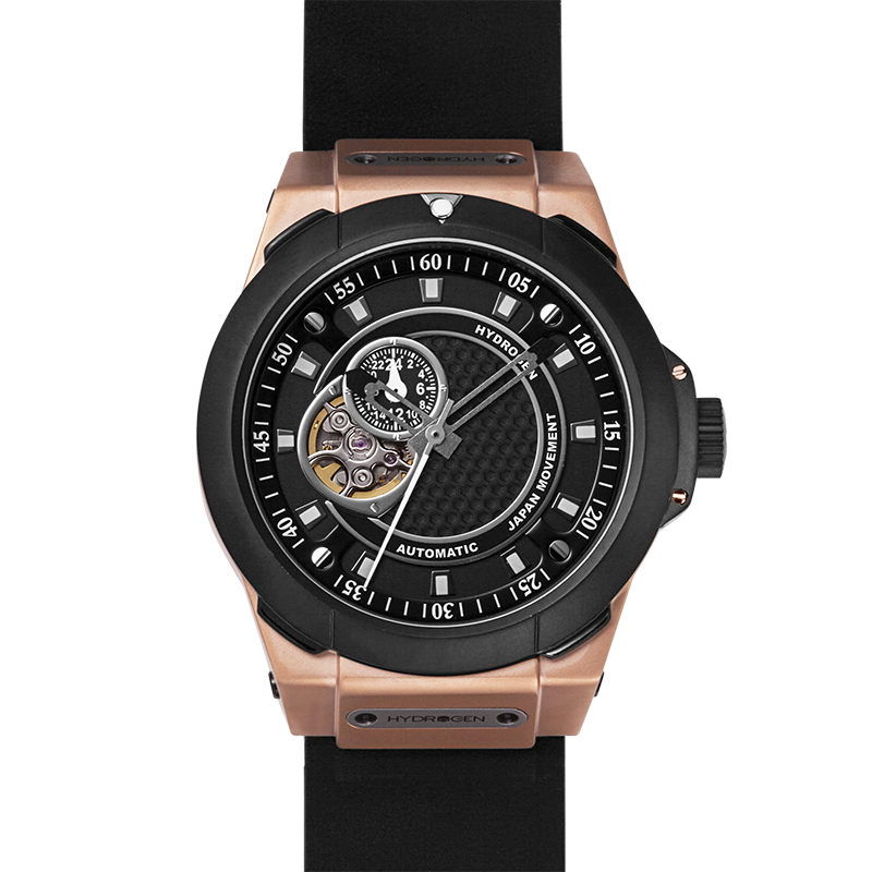 Vento Black Rose Gold Leather