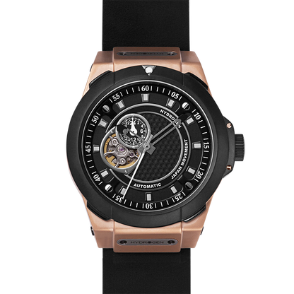 Vento Black Rose Gold Leather