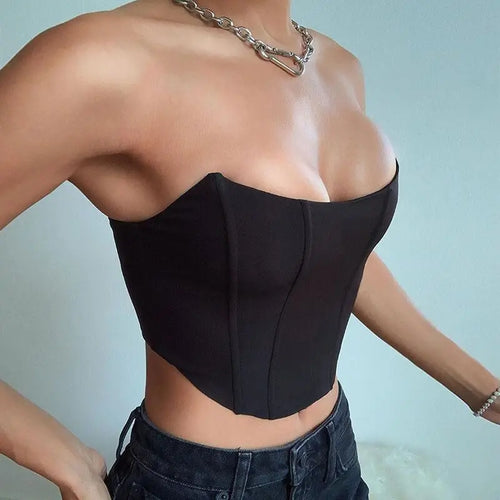 Sleeveless Off Shoulder Velvet Fashion Sexy Corset Crop Tops Vest