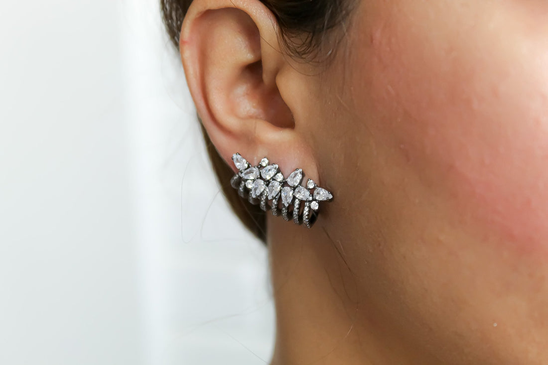 London Climber Earrings with Stones