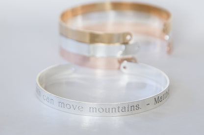 Our Faith Can Move Mountains Christian Religious Quote Bracelet,